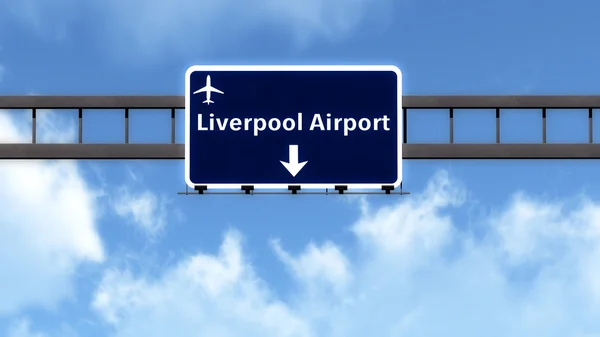 Liverpool Anglie Velká Británie letiště dálnice dopravní značka — Stock fotografie