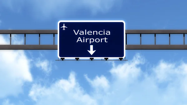 Valencia Manises España Airport Highway Road Sign — Foto de Stock