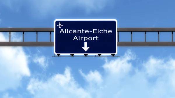 Alicante Espagne Autoroute de l'aéroport Road Sign — Photo