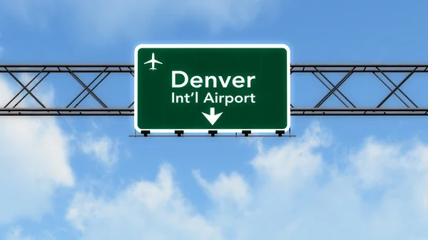 Denver EE.UU. Firma de autopista del aeropuerto — Foto de Stock