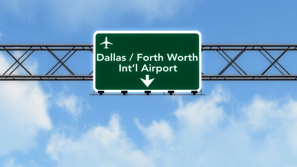Firma de autopista del aeropuerto Dallas Forth Worth USA — Foto de Stock