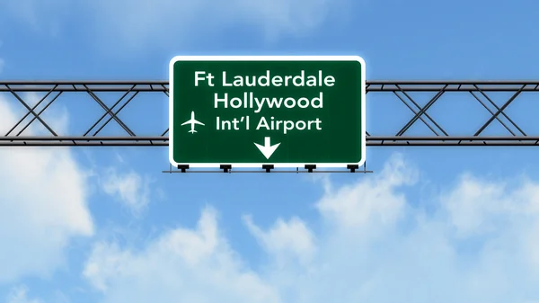 Fort Lauderdale Usa repülőtér autópálya-jel — Stock Fotó