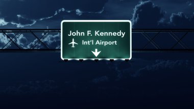 New York Jfk ABD Havaalanı Otoban işareti geceleri