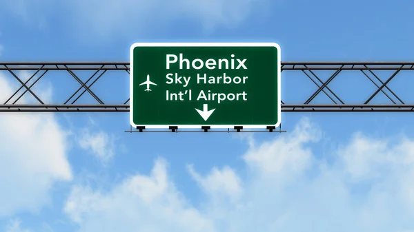 Señal de autopista del aeropuerto de Phoenix USA — Foto de Stock