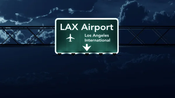 Los Angeles LAX USA Airport Highway segno di notte — Foto Stock