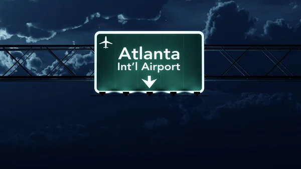 Atlanta Usa Airport Highway jele az éjszaka — Stock Fotó