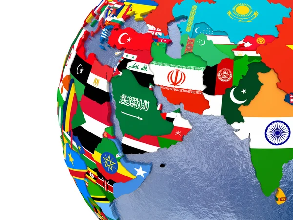 Political middle East map — Stock Photo, Image