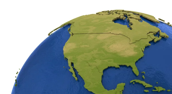 Noord-Amerikaanse continent op aarde — Stockfoto