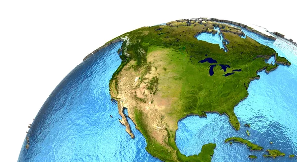Yeryüzünde Kuzey Amerika kıtası — Stok fotoğraf