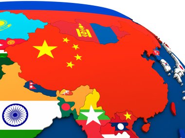 Çin siyasi harita üzerinde