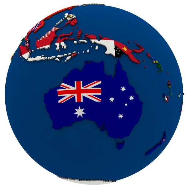 Mappa di Political Australia — Foto Stock