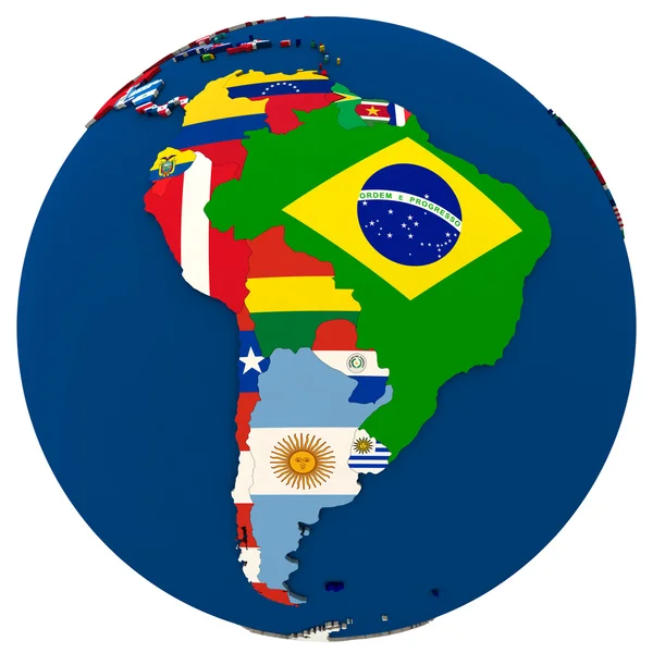 Politieke kaart van Zuid-Amerika — Stockfoto