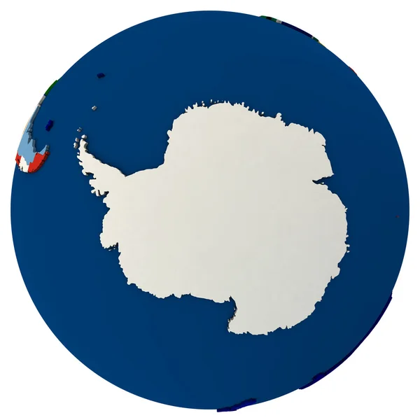 Polityczna mapa Antarktydy — Zdjęcie stockowe