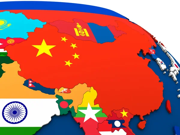 Çin siyasi harita üzerinde