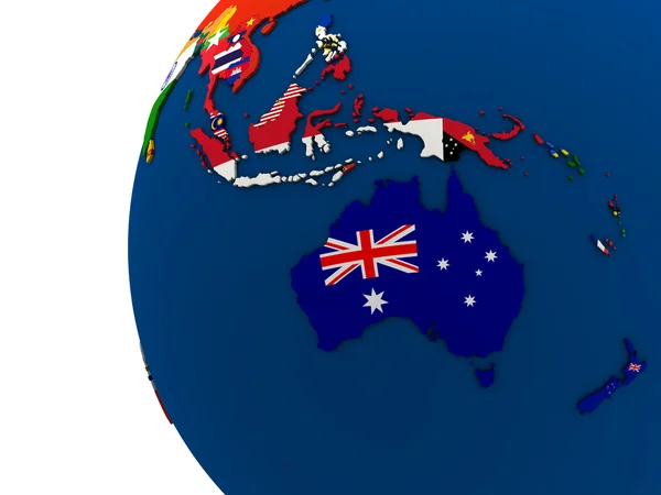 Politiska Australasien karta — Stockfoto