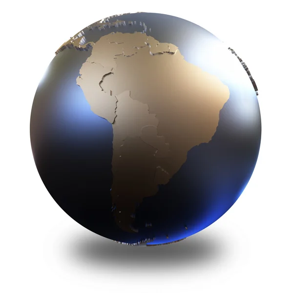 Sudamérica en la Tierra metálica — Foto de Stock
