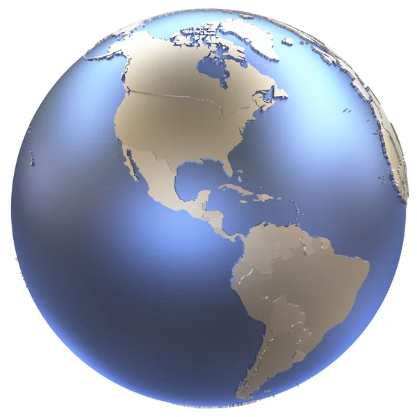 Americas on metallic Earth — Stock Photo, Image