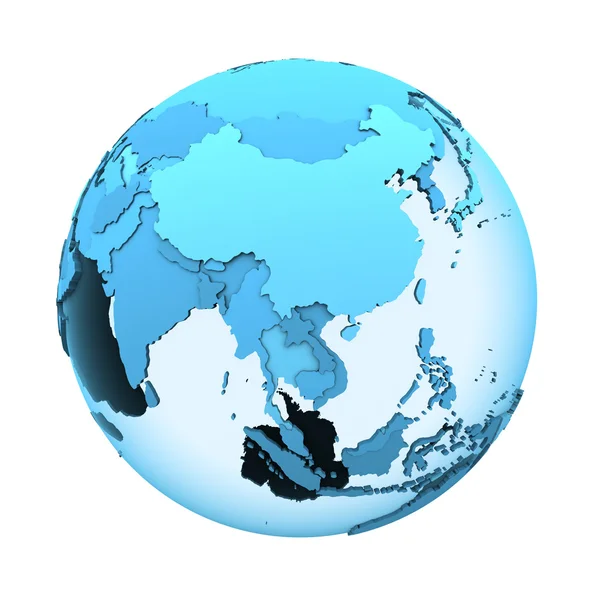 Asia on translucent Earth — Stock Photo, Image