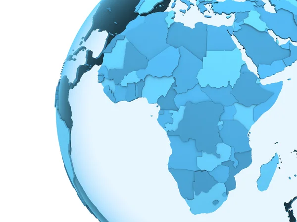 Африка на полупрозрачной Земле — стоковое фото