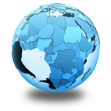 Africa on translucent Earth