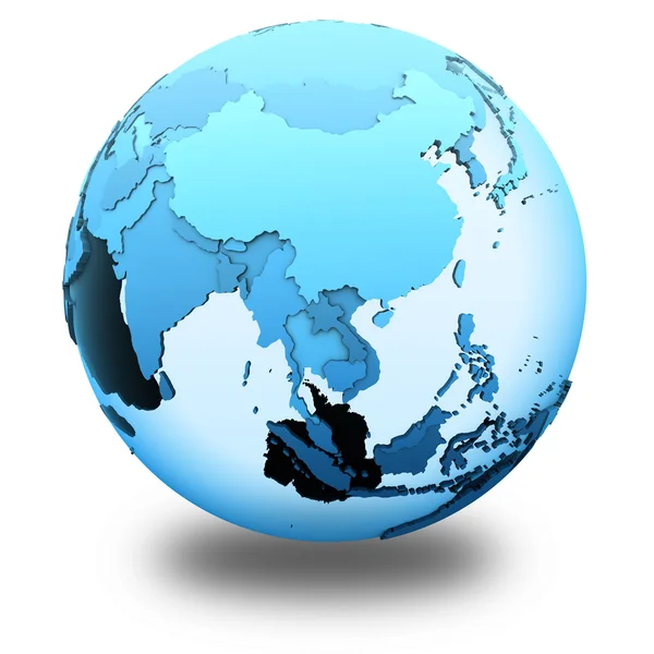 Southeast Asia on translucent Earth — Stock Photo, Image