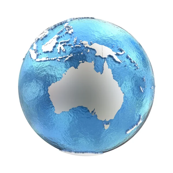 Australia on silver Earth — Stockfoto