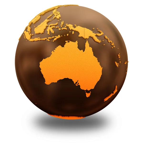 Australia on chocolate Earth — Stock Photo, Image