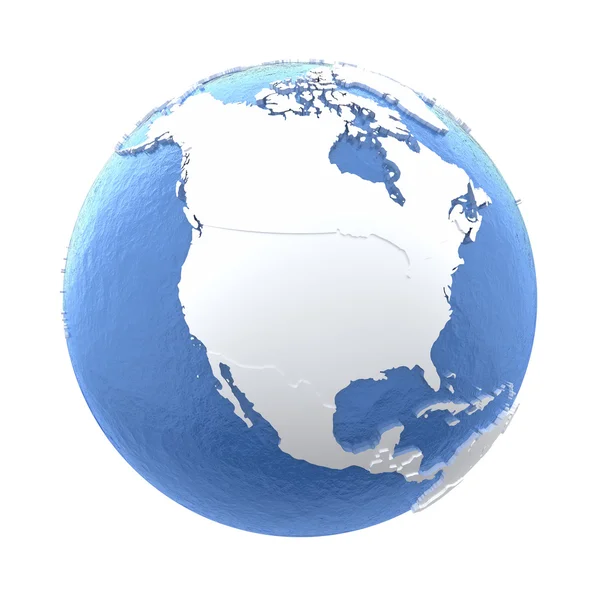 Nordamerika auf silberner Erde — Stockfoto