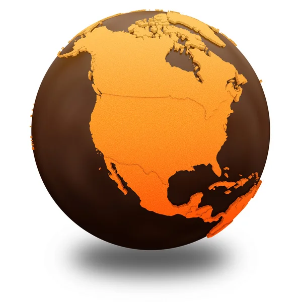 Nord America sul cioccolato Terra — Foto Stock