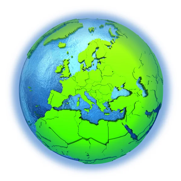 Europa auf grüner Erde — Stockfoto