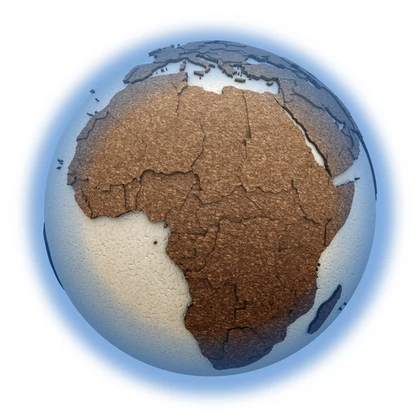 Afrika op licht aarde — Stockfoto