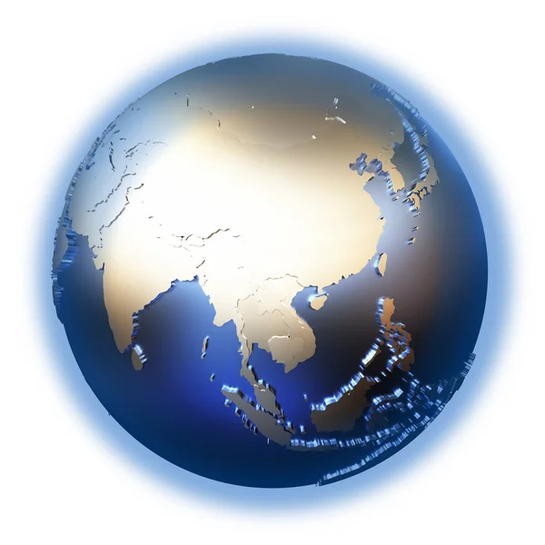 Azja Południowo-Wschodnia na złotym metalicznym ziemi — Zdjęcie stockowe