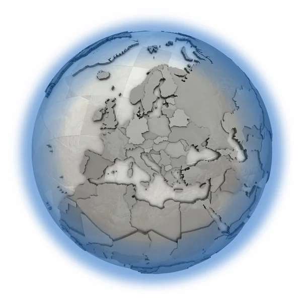 L'Europa sul pianeta metallico Terra — Foto Stock