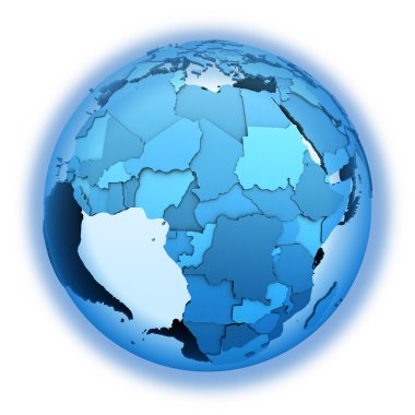 Africa on translucent Earth