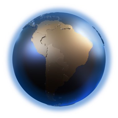 Güney Amerika altın metalik yeryüzünde