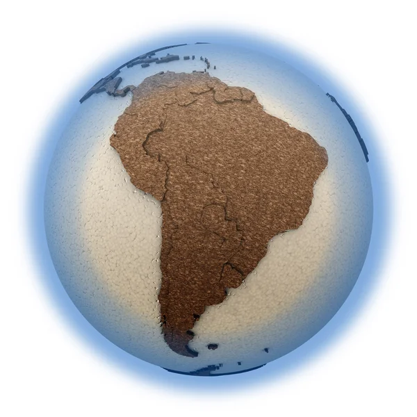 Sydamerika på ljus jorden — Stockfoto