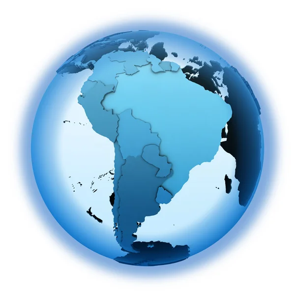 South America on translucent Earth — Stock Photo, Image