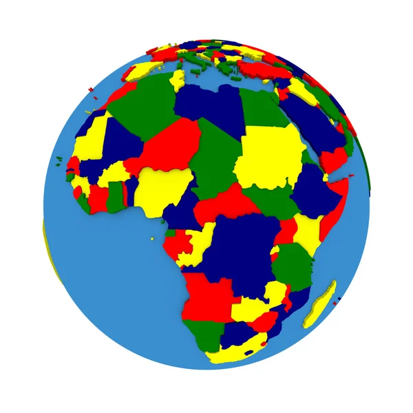 África sobre el modelo político de la Tierra — Foto de Stock