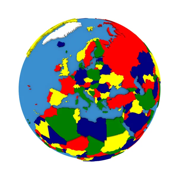Europa sobre el modelo político de la Tierra — Foto de Stock