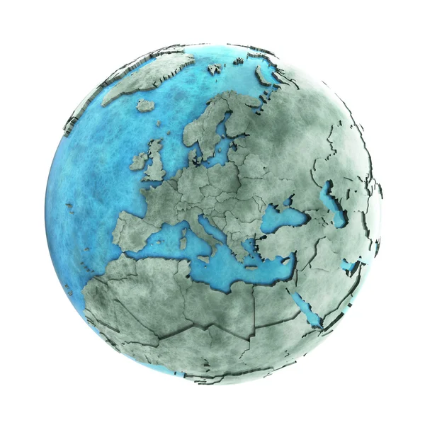 Europa auf dem Marmorplaneten Erde — Stockfoto