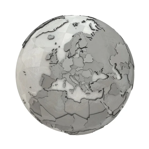 Europa auf metallischem Planeten Erde — Stockfoto