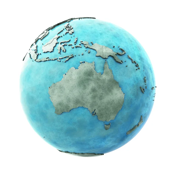Australien på marmor planeten jorden — Stockfoto