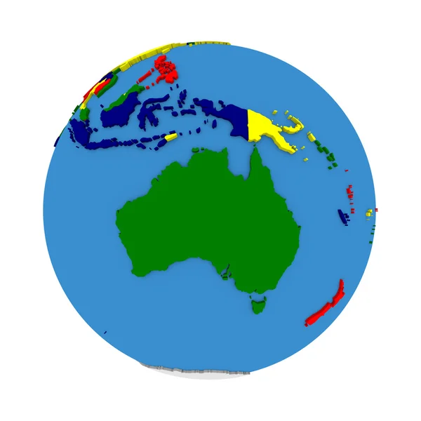 Australia sobre el modelo político de la Tierra — Foto de Stock