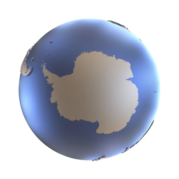 Antarctica on golden metallic Earth — Stock Photo, Image