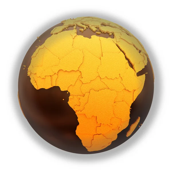 Africa on chocolate Earth — Stock Photo, Image