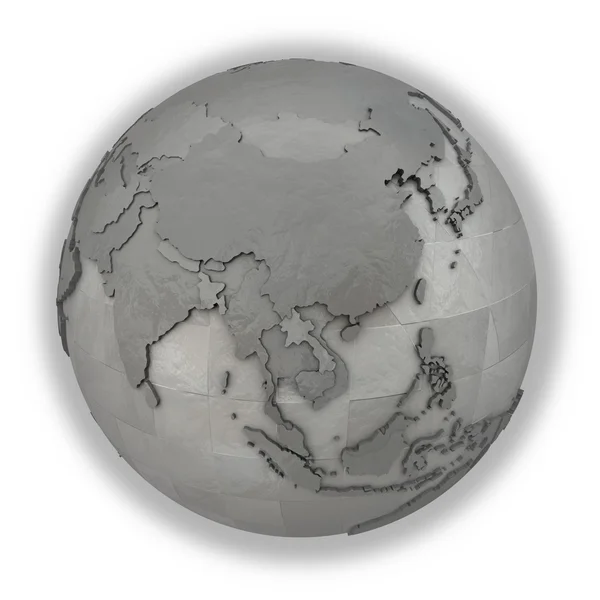 Sudeste Asiático no planeta metálico Terra — Fotografia de Stock