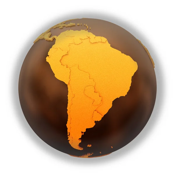 Jižní Amerika na čokoládové zemi — Stock fotografie