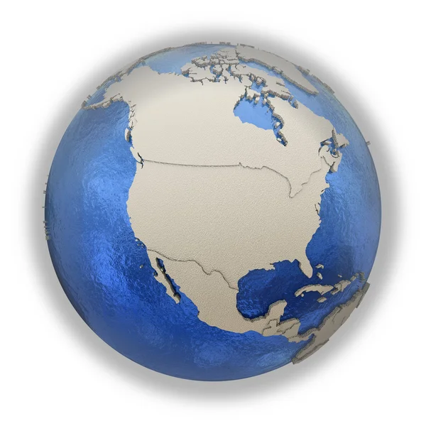 North America on model of planet Earth — Stock Photo, Image