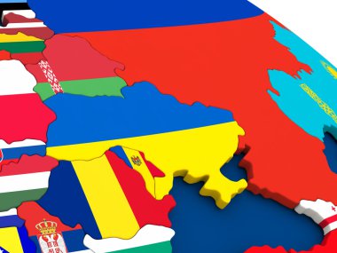 Ukrayna bayraklı dünya üzerinde