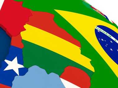 Bolivya dünya bayrakları ile üzerinde